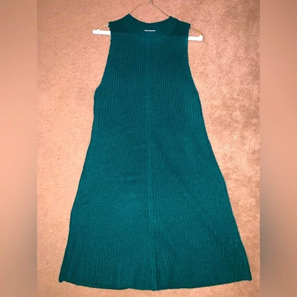 black knit dress with slit Slim V-Neck Slit Sweater Dress